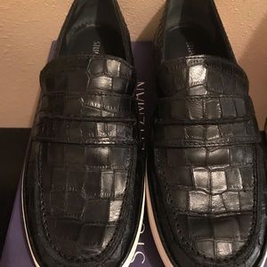 Stuart Weitzman slip on Croco sneakers